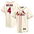tocy St. Louis Cardinals #4 Yadier Molina Player Cream Home Game Stitched Jerseys