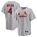 tocy St. Louis Cardinals #4 Yadier Molina Player Gray Home Game Stitched Jerseys