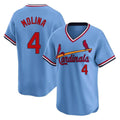 tocy St. Louis Cardinals #4 Yadier Molina Player Light Blue City Connect Home T-shirt Stitched Jerseys