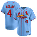 tocy St. Louis Cardinals #4 Yadier Molina Player Light Blue Home Limited Stitched Jerseys