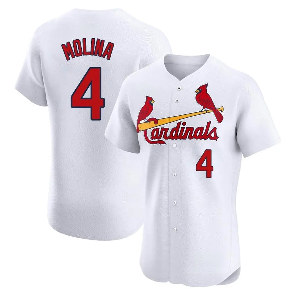 tocy St. Louis Cardinals #4 Yadier Molina Player White Home Limited Elite Stitched Jerseys