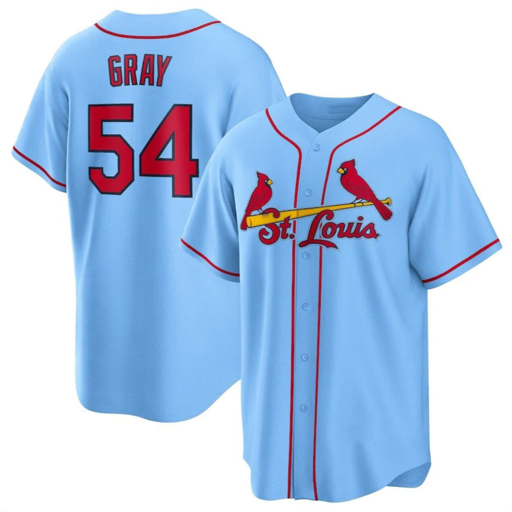 tocy St. Louis Cardinals #54 Sonny Gray Player Light Blue Home Game Stitched Jerseys