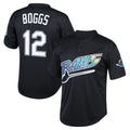 tocy T.Bay Rays #12 Wade Boggs Player Black Mitchell & Ness Cooperstown Collection Mesh Batting Practice Stitched Jerseys