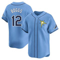 tocy T.Bay Rays #12 Wade Boggs Player Light Blue Home Limited Stitched Jerseys