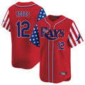 tocy T.Bay Rays #12 Wade Boggs Player Red 2025 Independence Day Vapor Premier Limited Stitched Jerseys