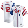 tocy T.Bay Rays #12 Wade Boggs Player White 2025 Independence Day Vapor Premier Limited Stitched Jerseys
