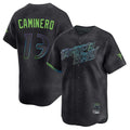 tocy T.Bay Rays #13 Junior Caminero Player Black City Connect Home Limited Stitched Jerseys