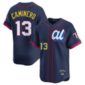 tocy T.Bay Rays #13 Junior Caminero Player Navy All-star Limited Stitched Jersey