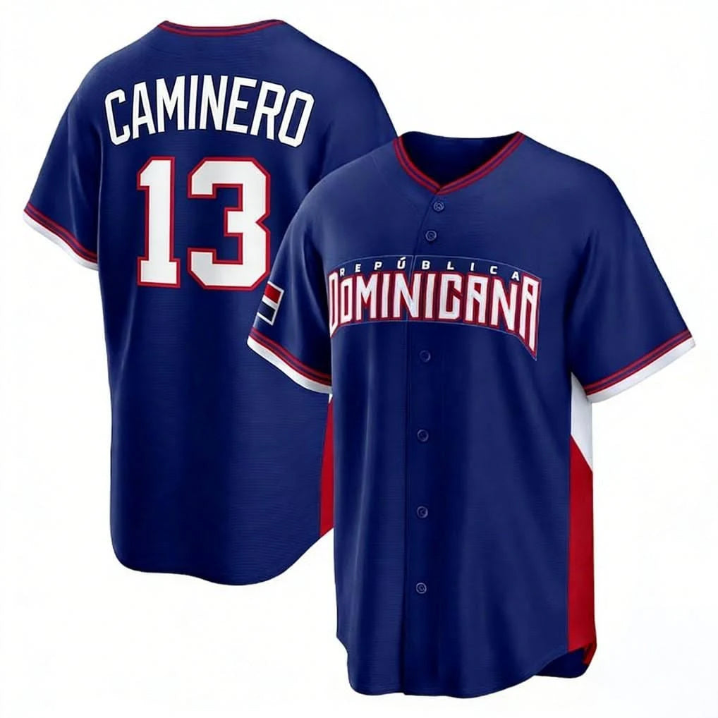 tocy T.Bay Rays #13 Junior Caminero Player Royal 2026 World Classic Limited Stitched Jerseys