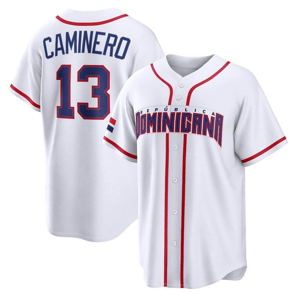 tocy T.Bay Rays #13 Junior Caminero Player White 2026 World Classic Limited Stitched Jerseys