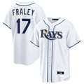 tocy T.Bay Rays #17 Jake Fraley Player White Home Game Stitched Jerseys