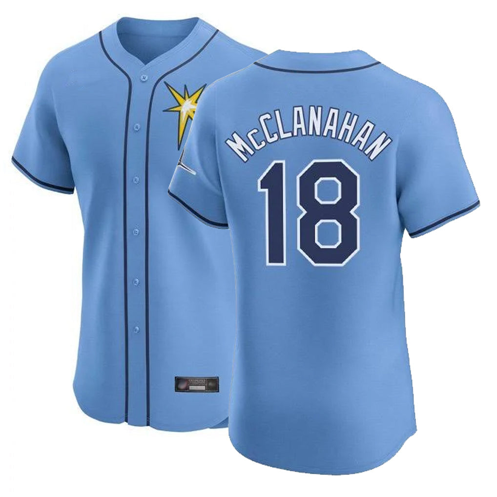 tocy T.Bay Rays #18 Shane McClanahan Player Light Blue Home Limited Stitched Jerseys
