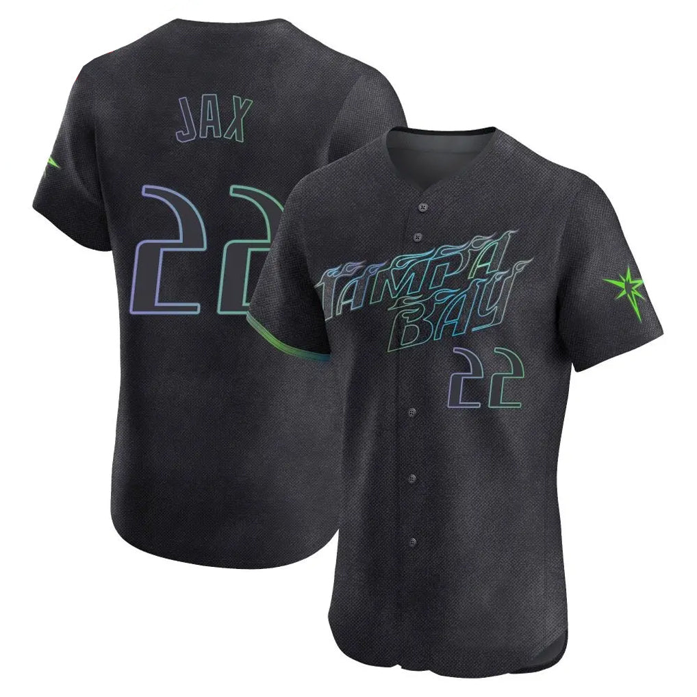 tocy T.Bay Rays #22 Griffin Jax Player Black City Connect Home Limited Elite Stitched Jerseys