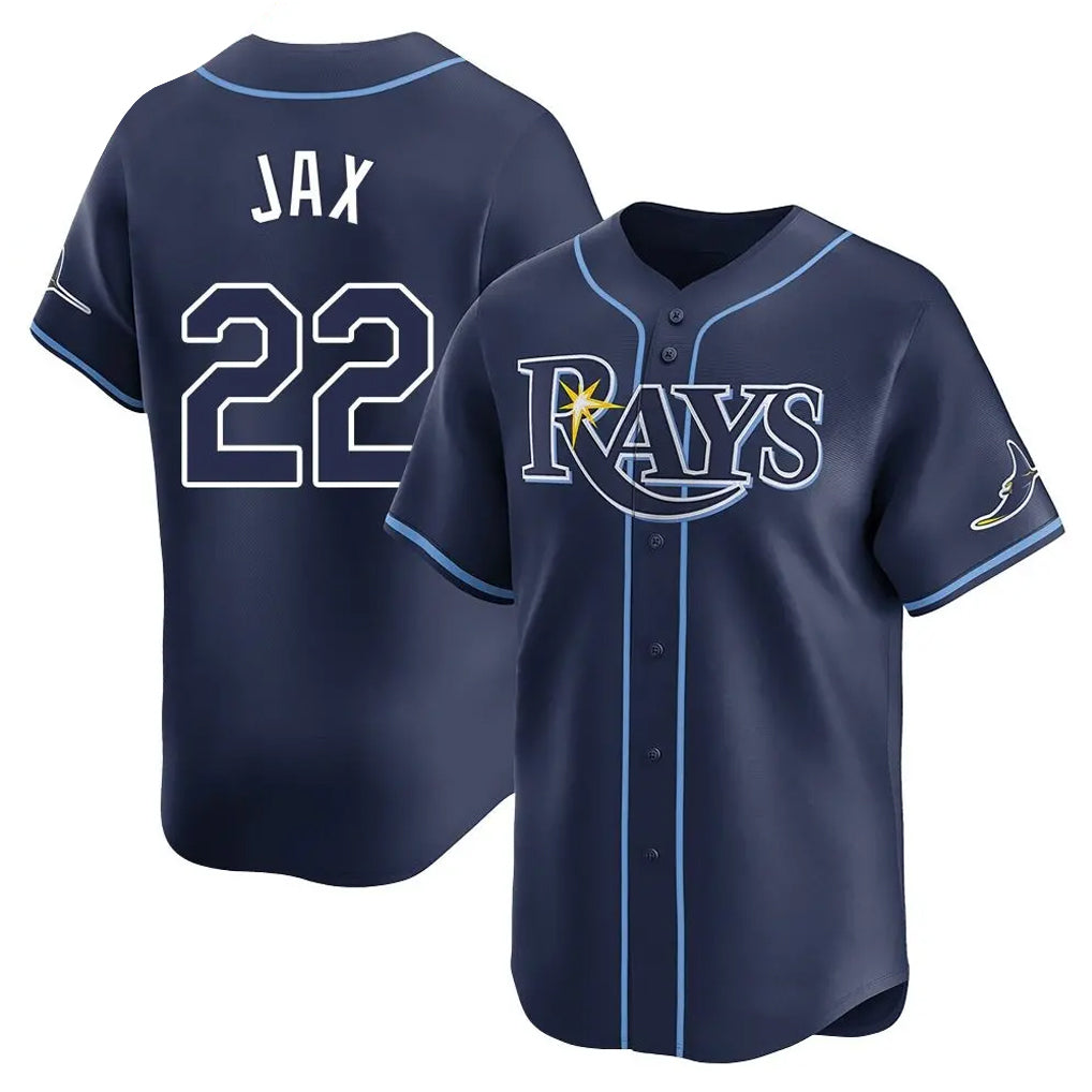 tocy T.Bay Rays #22 Griffin Jax Player Navy Home Limited Stitched Jerseys