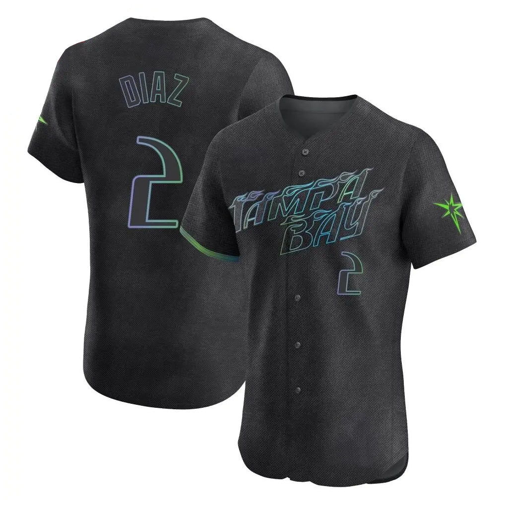 tocy T.Bay Rays #2 Yandy Diaz Player Black City Connect Home Limited Elite Stitched Jerseys