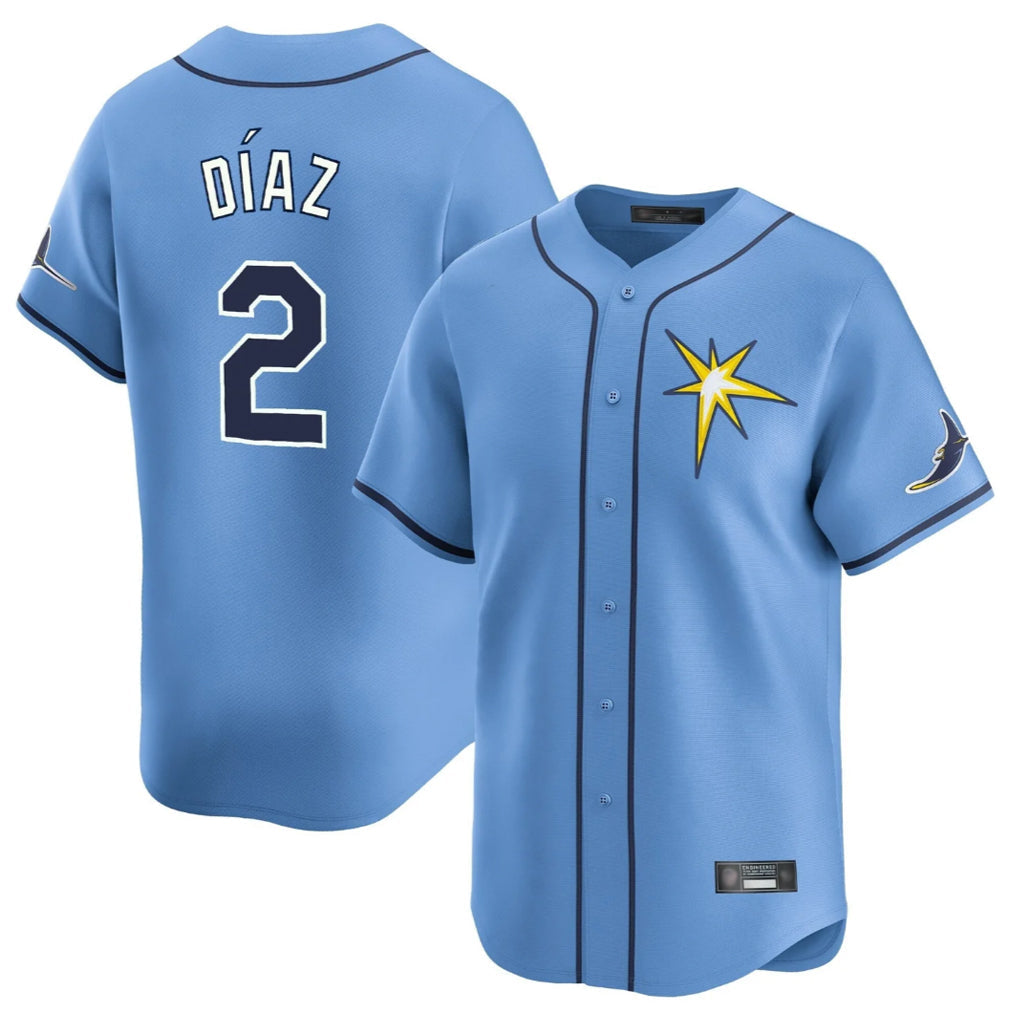 tocy T.Bay Rays #2 Yandy Diaz Player Light Blue Home Limited Stitched Jerseys
