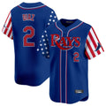 tocy T.Bay Rays #2 Yandy Diaz Player Royal 2025 Independence Day Vapor Premier Limited Stitched Jerseys