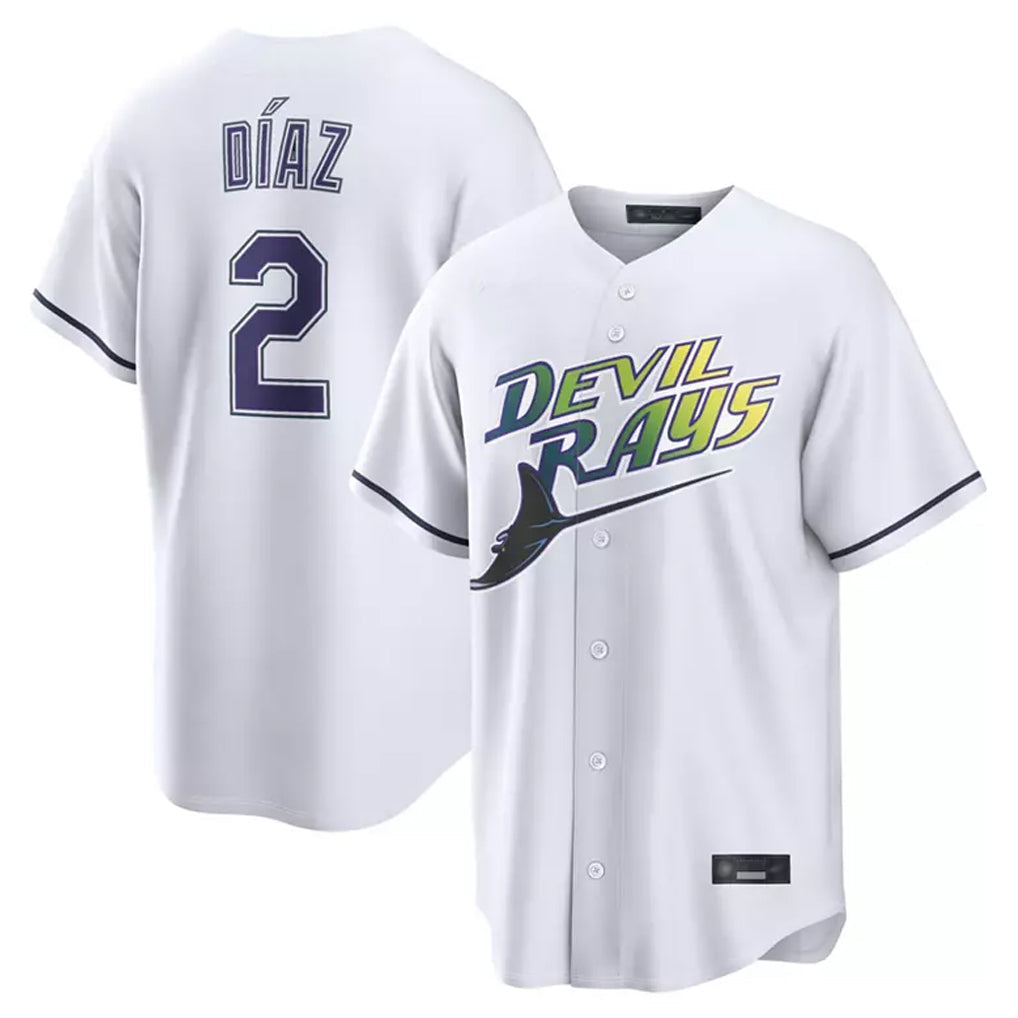 tocy T.Bay Rays #2 Yandy Diaz Player White City Connect Home Stitched Jerseys