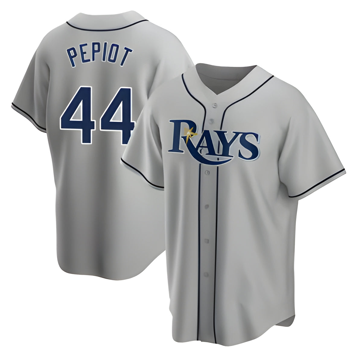 tocy T.Bay Rays #44 Ryan Pepiot Player Gray Home Game Stitched Jerseys