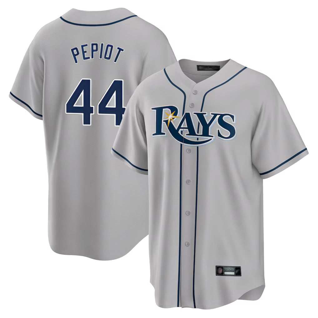 tocy T.Bay Rays #44 Ryan Pepiot Player Gray Home Limited Stitched Jerseys