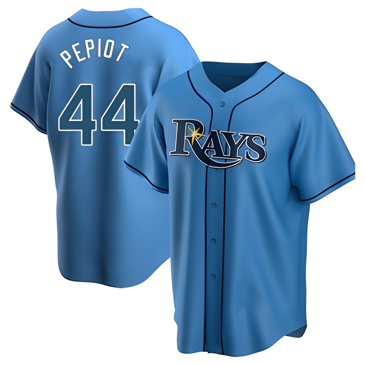 tocy T.Bay Rays #44 Ryan Pepiot Player Light Blue Home Game Stitched Jerseys