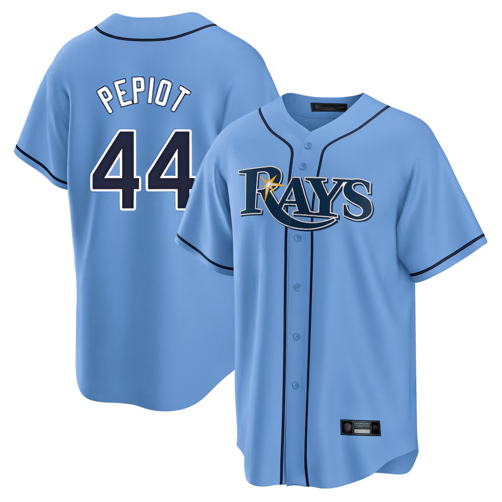 tocy T.Bay Rays #44 Ryan Pepiot Player Light Blue Home Limited Stitched Jerseys