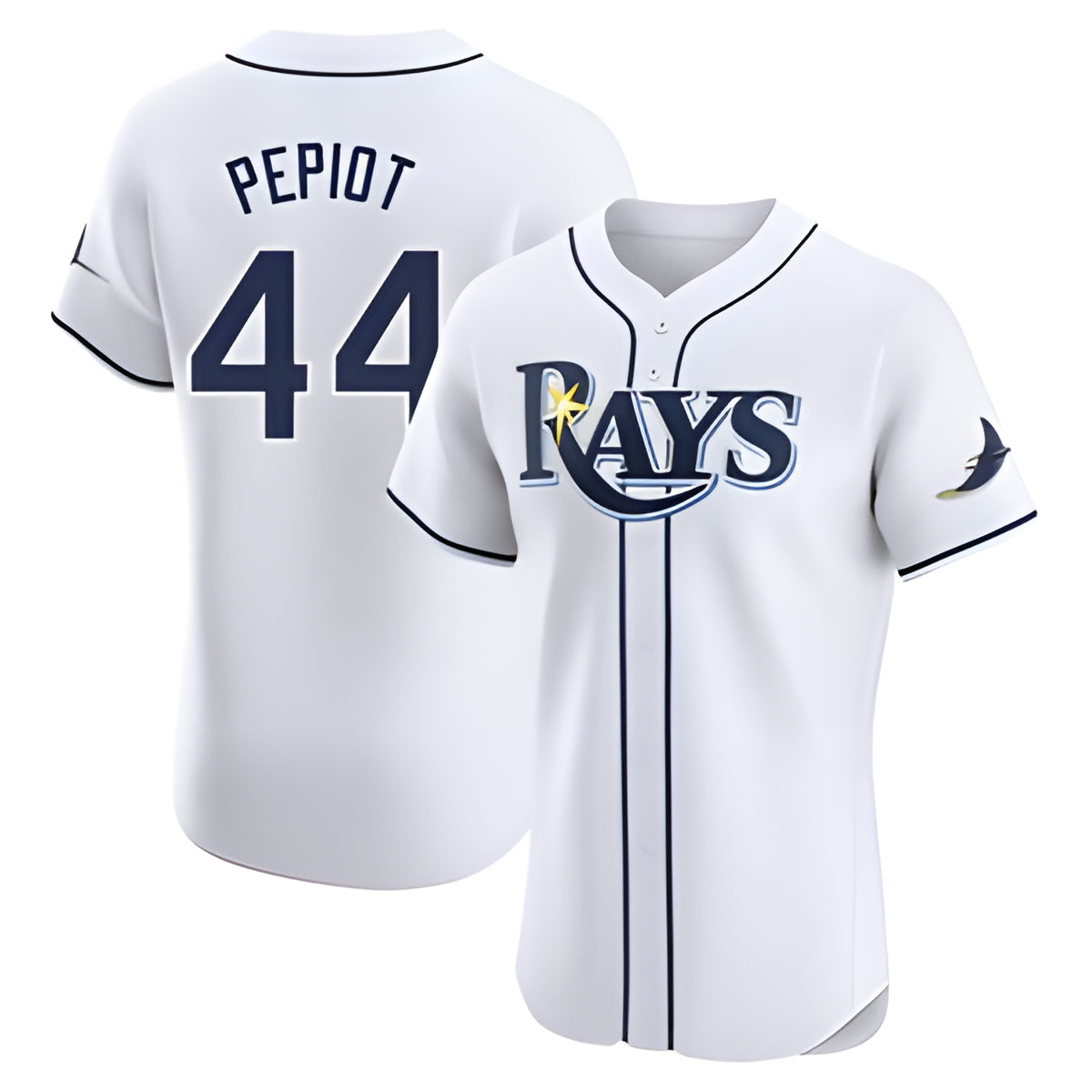 tocy T.Bay Rays #44 Ryan Pepiot Player White Home Limited Elite Stitched Jerseys
