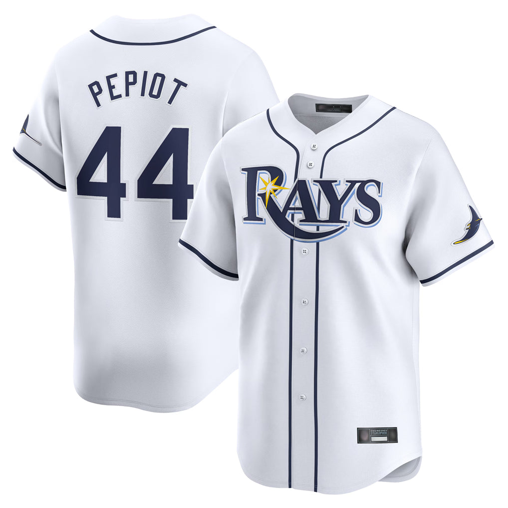 tocy T.Bay Rays #44 Ryan Pepiot Player White Home Limited Stitched Jerseys