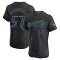 tocy T.Bay Rays #57 Drew Rasmussen Player Black City Connect Home Limited Elite Stitched Jerseys