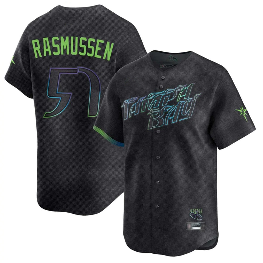 tocy T.Bay Rays #57 Drew Rasmussen Player Black City Connect Home Limited Stitched Jerseys