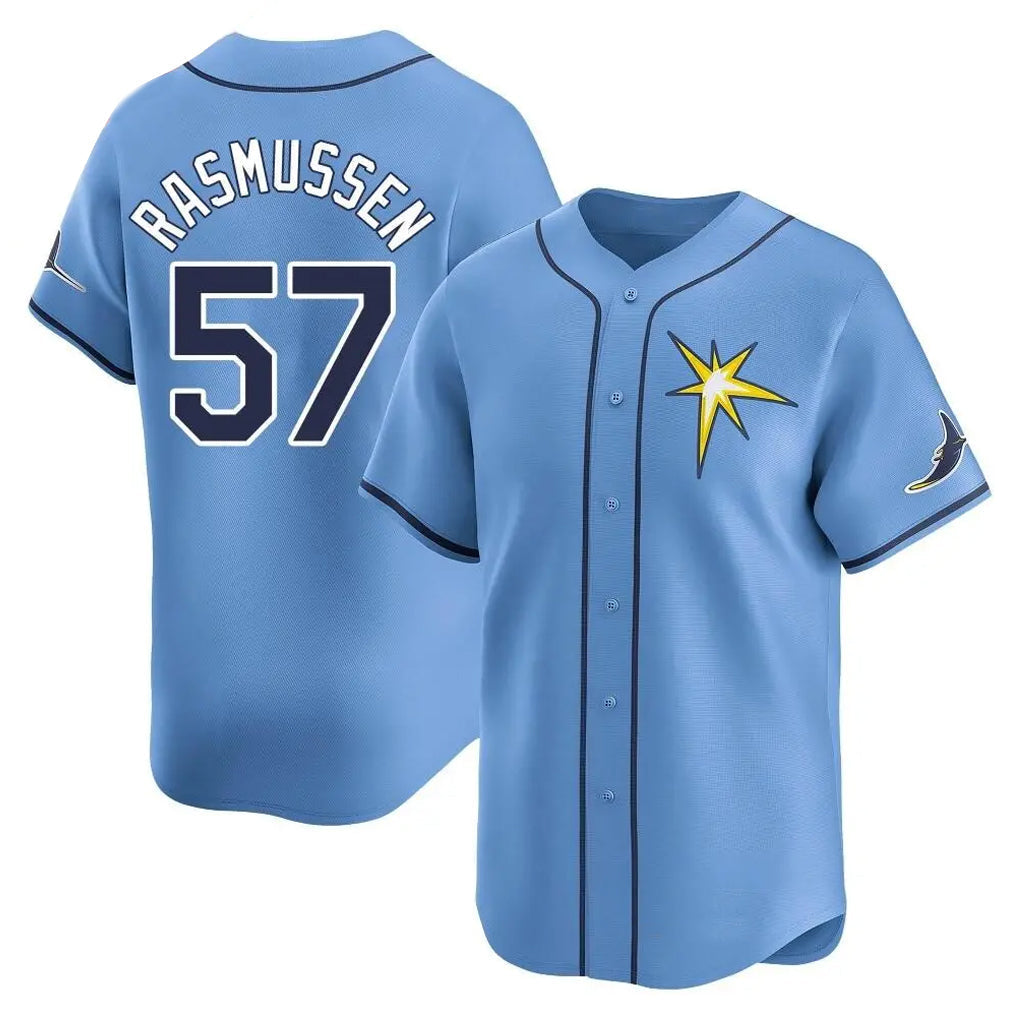tocy T.Bay Rays #57 Drew Rasmussen Player Light Blue Home Limited Stitched Jerseys