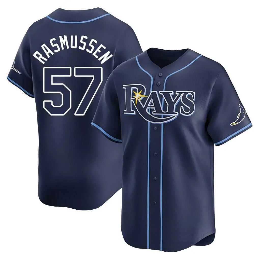 tocy T.Bay Rays #57 Drew Rasmussen Player Navy Home Limited Stitched Jerseys