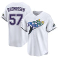 tocy T.Bay Rays #57 Drew Rasmussen Player White City Connect Home Stitched Jerseys