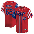 tocy T.Bay Rays #62 Jonathan Aranda Player Red 2025 Independence Day Vapor Premier Limited Stitched Jerseys