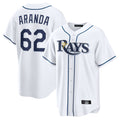 tocy T.Bay Rays #62 Jonathan Aranda Player White Home Game Stitched Jerseys