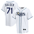 tocy T.Bay Rays #71 Cole Sulser Player White Home Game Stitched Jerseys