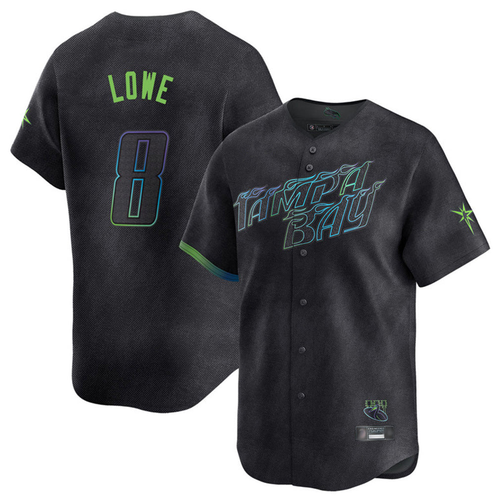 tocy T.Bay Rays #8 Brandon Lowe Player Black City Connect Home Limited Stitched Jerseys