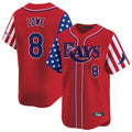 tocy T.Bay Rays #8 Brandon Lowe Player Red 2025 Independence Day Vapor Premier Limited Stitched Jerseys