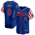 tocy T.Bay Rays #8 Brandon Lowe Player Royal 2025 Independence Day Vapor Premier Limited Stitched Jerseys