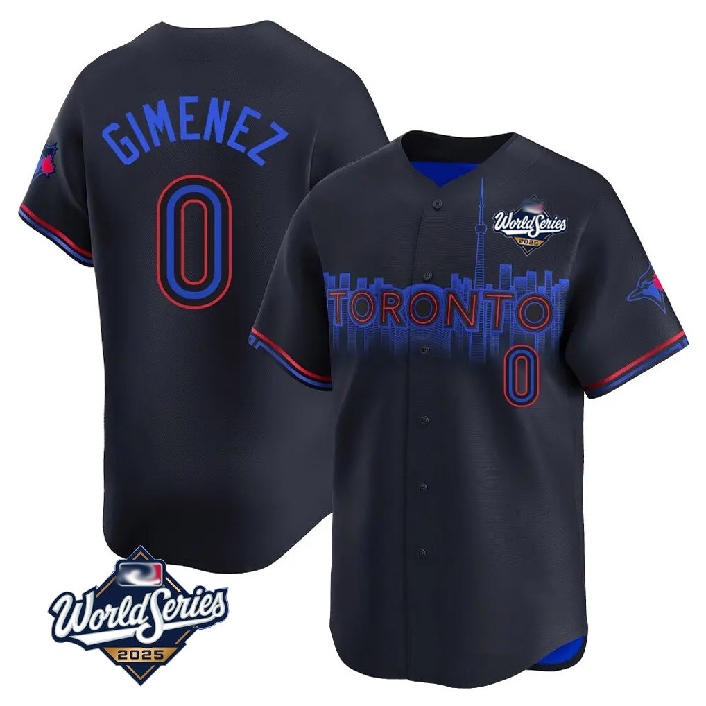 tocy T.Blue Jays #0 Andres Gimenez Player Black 2025 World Series City Connect Stitched Jerseys