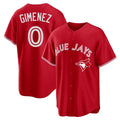 tocy T.Blue Jays #0 Andres Gimenez Player Red Home Game Stitched Jerseys
