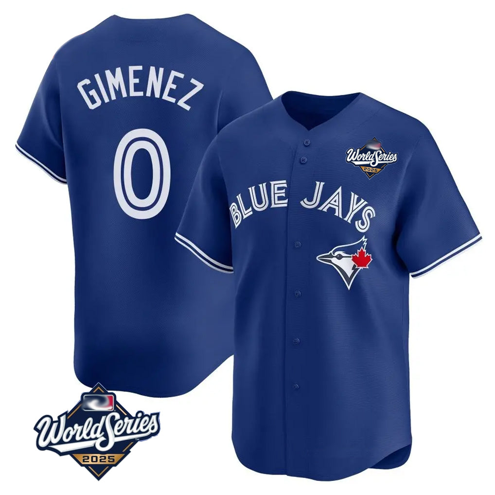tocy T.Blue Jays #0 Andres Gimenez Player Royal 2025 World Series Limited Stitched Jerseys