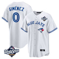 tocy T.Blue Jays #0 Andres Gimenez Player White 2025 World Series Game Stitched Jerseys