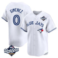 tocy T.Blue Jays #0 Andres Gimenez Player White 2025 World Series Limited Stitched Jerseys