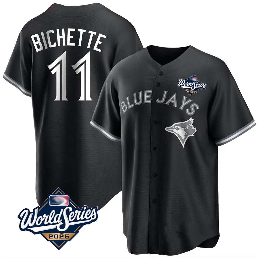 tocy T.Blue Jays #11 Bo Bichette Player Black 2025 World Series Game Stitched Jerseys