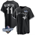 tocy T.Blue Jays #11 Bo Bichette Player Black 2025 World Series Game Stitched Jerseys