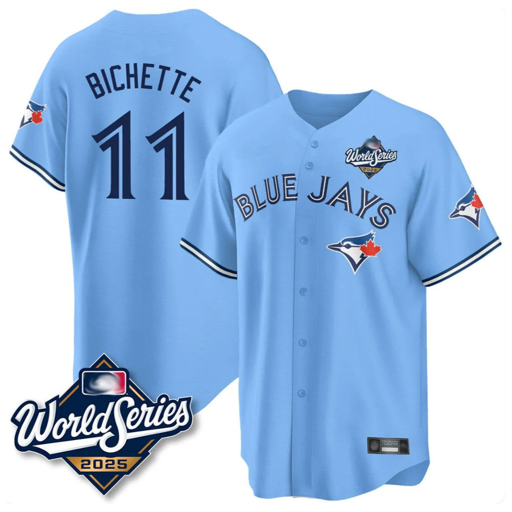 tocy T.Blue Jays #11 Bo Bichette Player Blue 2025 World Series Game Stitched Jerseys