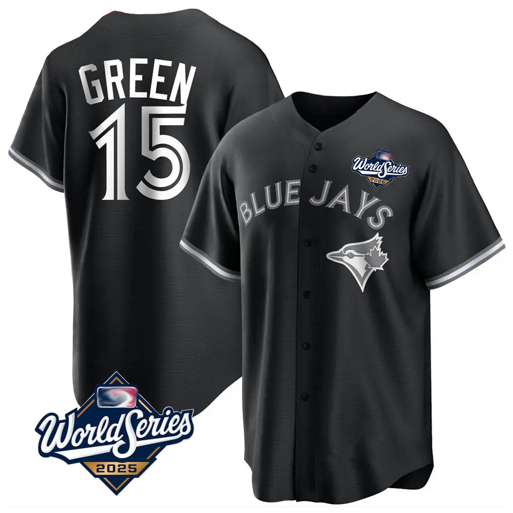 tocy T.Blue Jays #15 Chad Green Player Black 2025 World Series City Connect Limited Stitched Jerseys