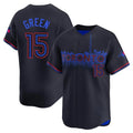 tocy T.Blue Jays #15 Chad Green Player Black&Blue City Connect Limited Stitched Jerseys