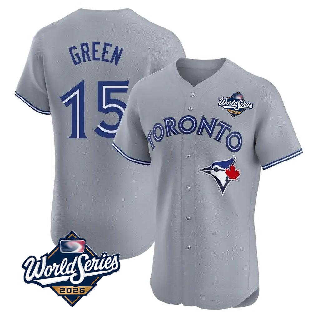 tocy T.Blue Jays #15 Chad Green Player Gray 2025 World Series Elite Limited Stitched Jerseys